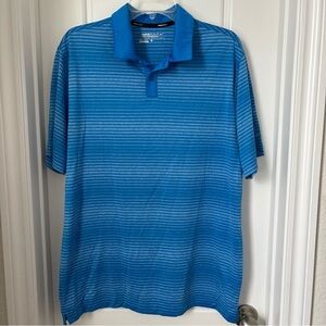 Nike Men's Blue Striped Golf Shirt